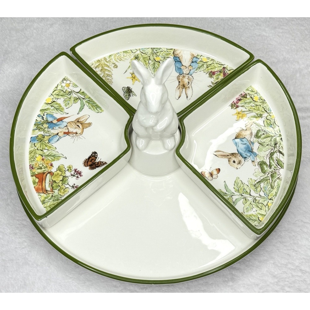 Pottery Barn Beatrix Potter Peter Rabbit Lazy Susan w/ Trays *Read Descrip*